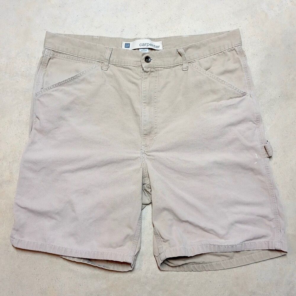 Vintage Y2K Gap Carpenter Shorts Size 38 Faded Gorpcore Workwear Grunge Skater
